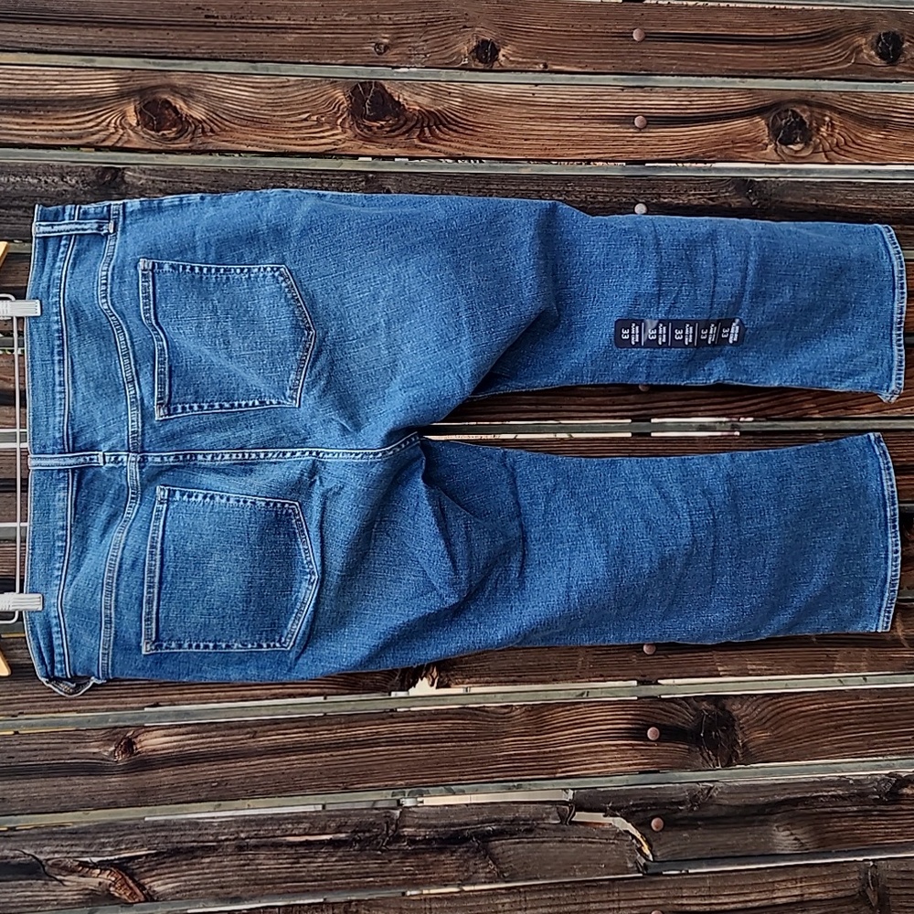 J CREW Mid Rise Flare Crop Jeans 34 Plus Size Ankle Stretch Waist 40" Inseam 25" - Picture 4 of 12
